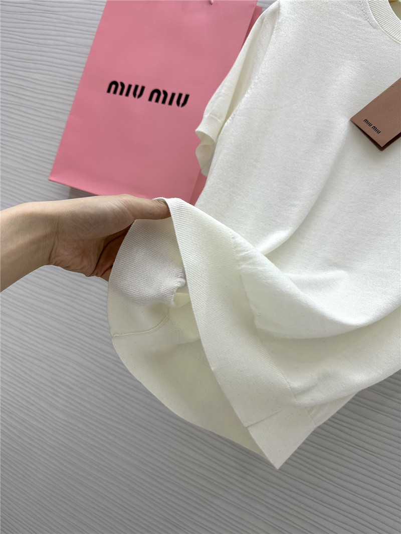 M1um1u small logo knitted short sleeve replica clothing sites