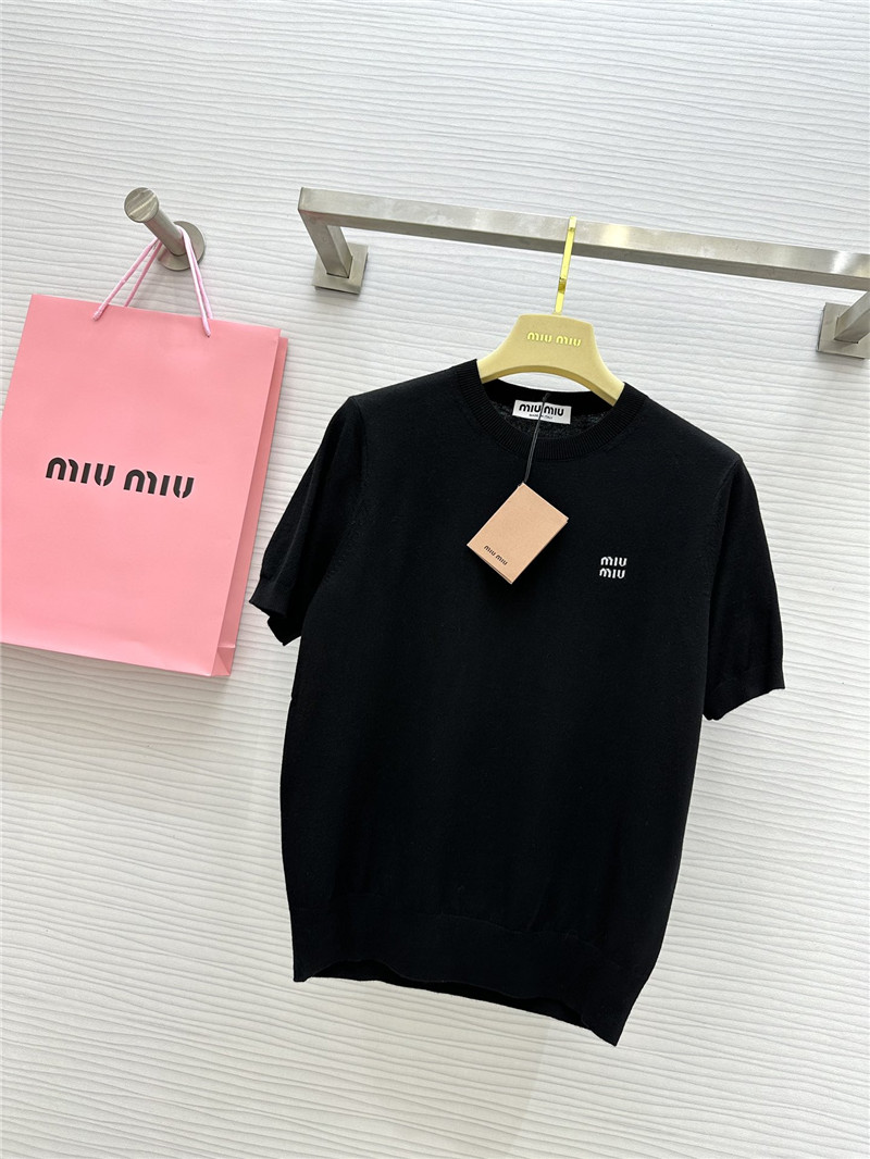 M1um1u small logo knitted short sleeve replica clothing sites
