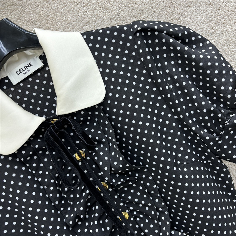Ce1i*e ribbon polka dot dress replica designer clothes