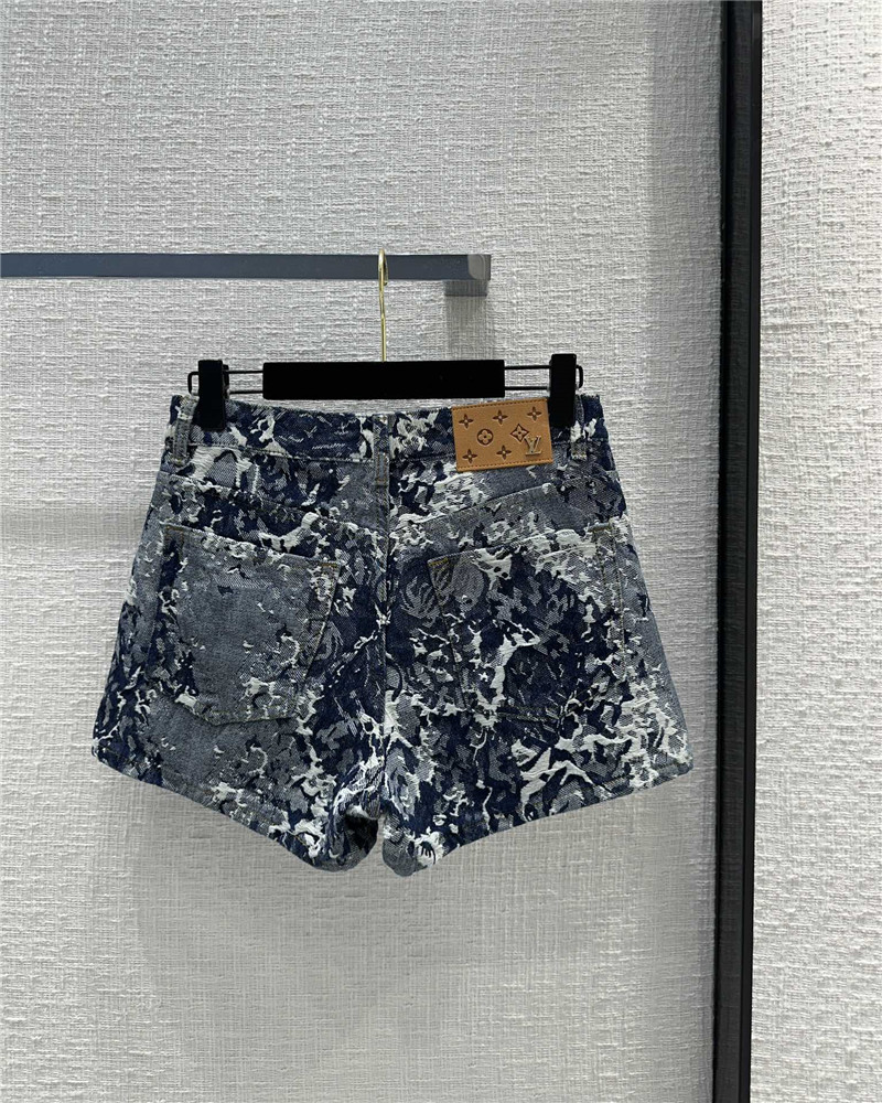 l0vis Vvtt0n lv vintage jacquard denim shorts replica clothing
