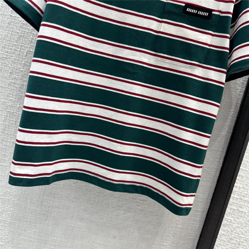 M1um1u striped short-sleeved t-shirt replica clothing sites