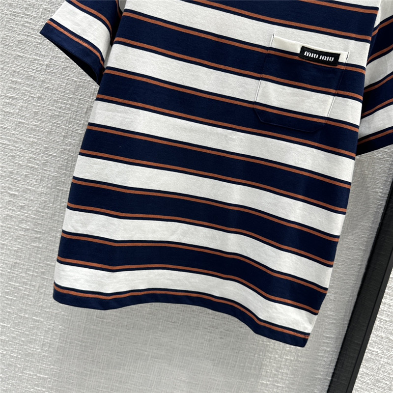 M1um1u striped short-sleeved t-shirt replica clothing sites