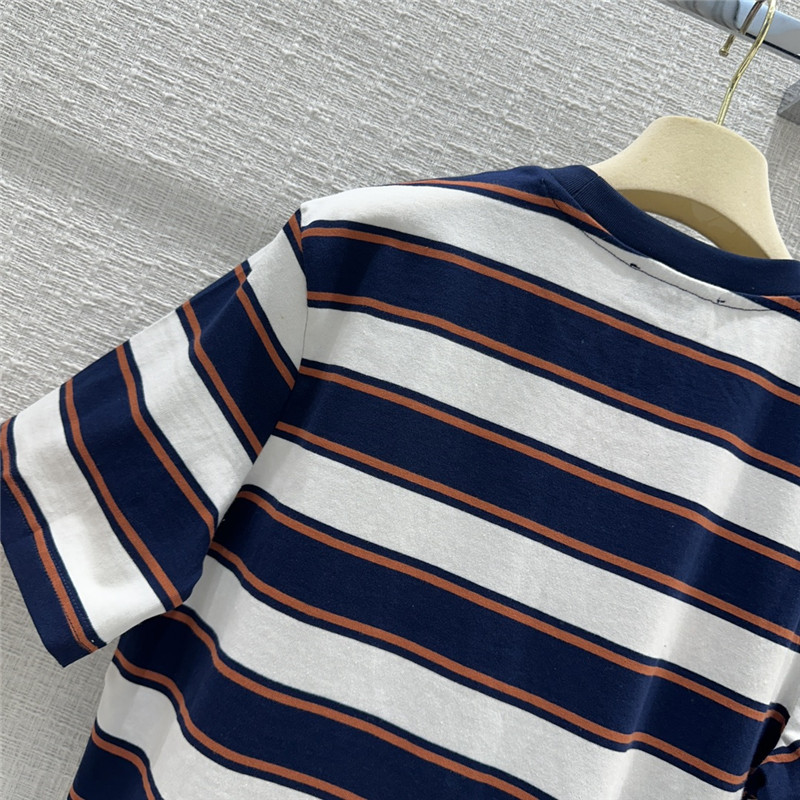 M1um1u striped short-sleeved t-shirt replica clothing sites