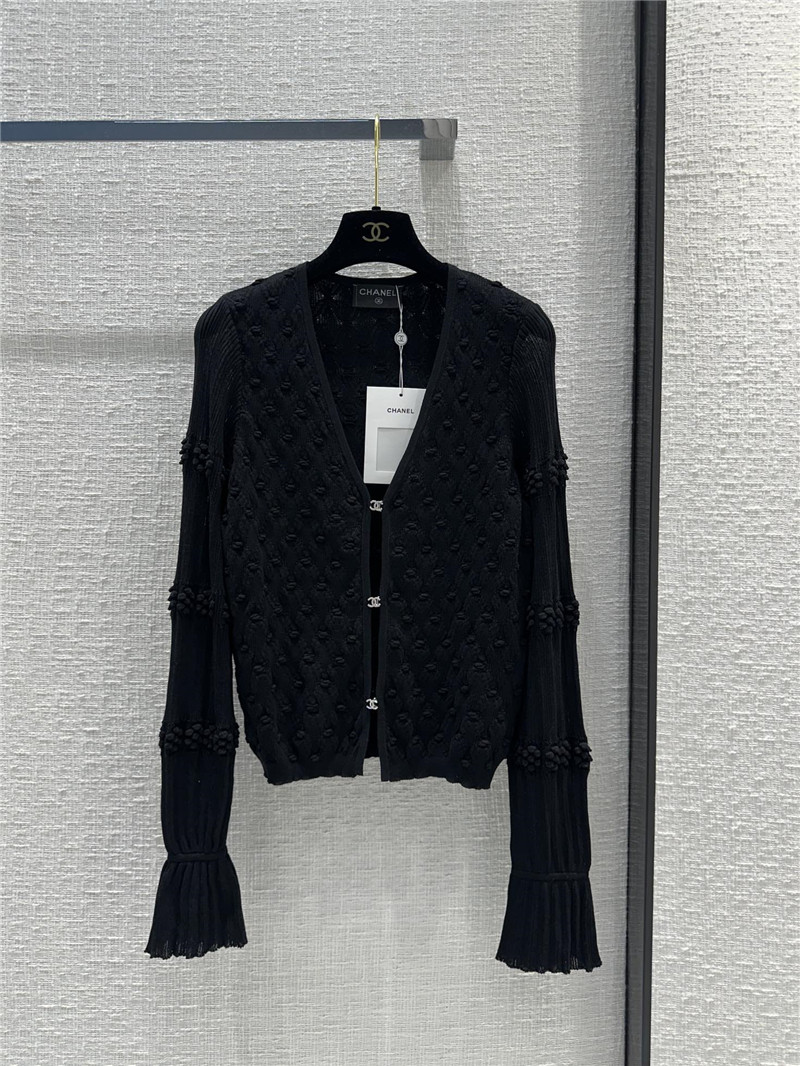 Ch**el hook fastening knitted cardigan in black