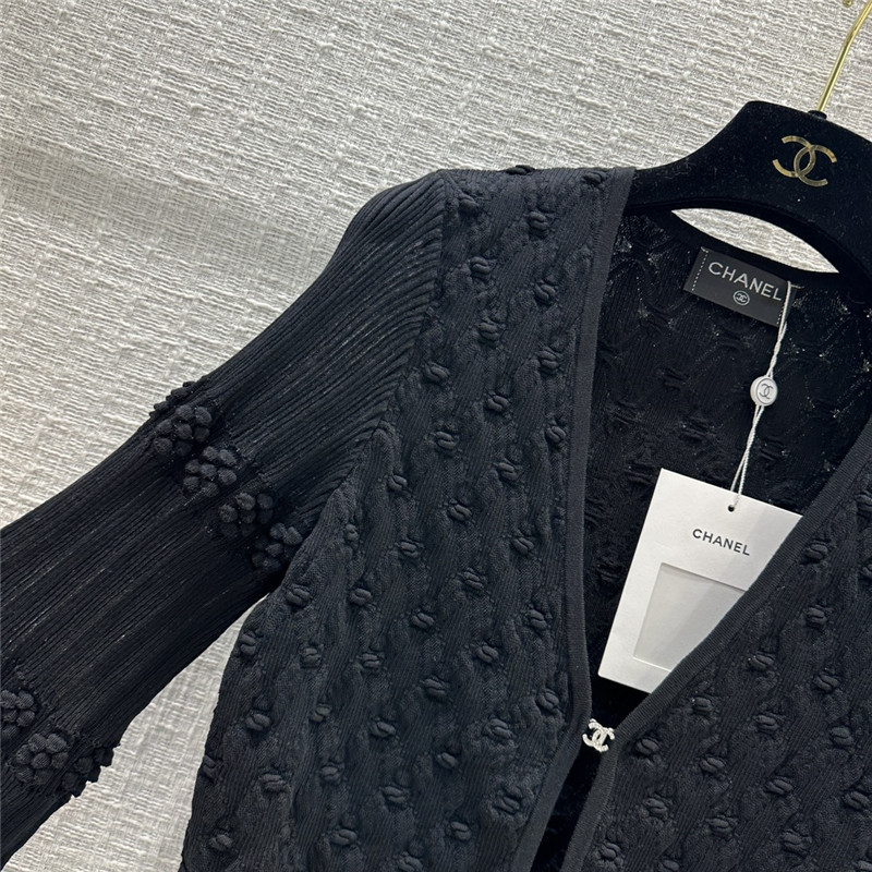 Ch**el hook fastening knitted cardigan in black