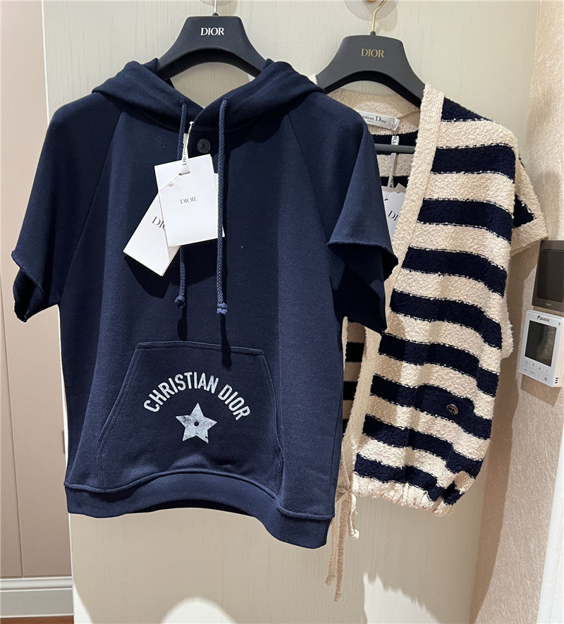 D10r navy blue hooded short sleeve replica designer clothes