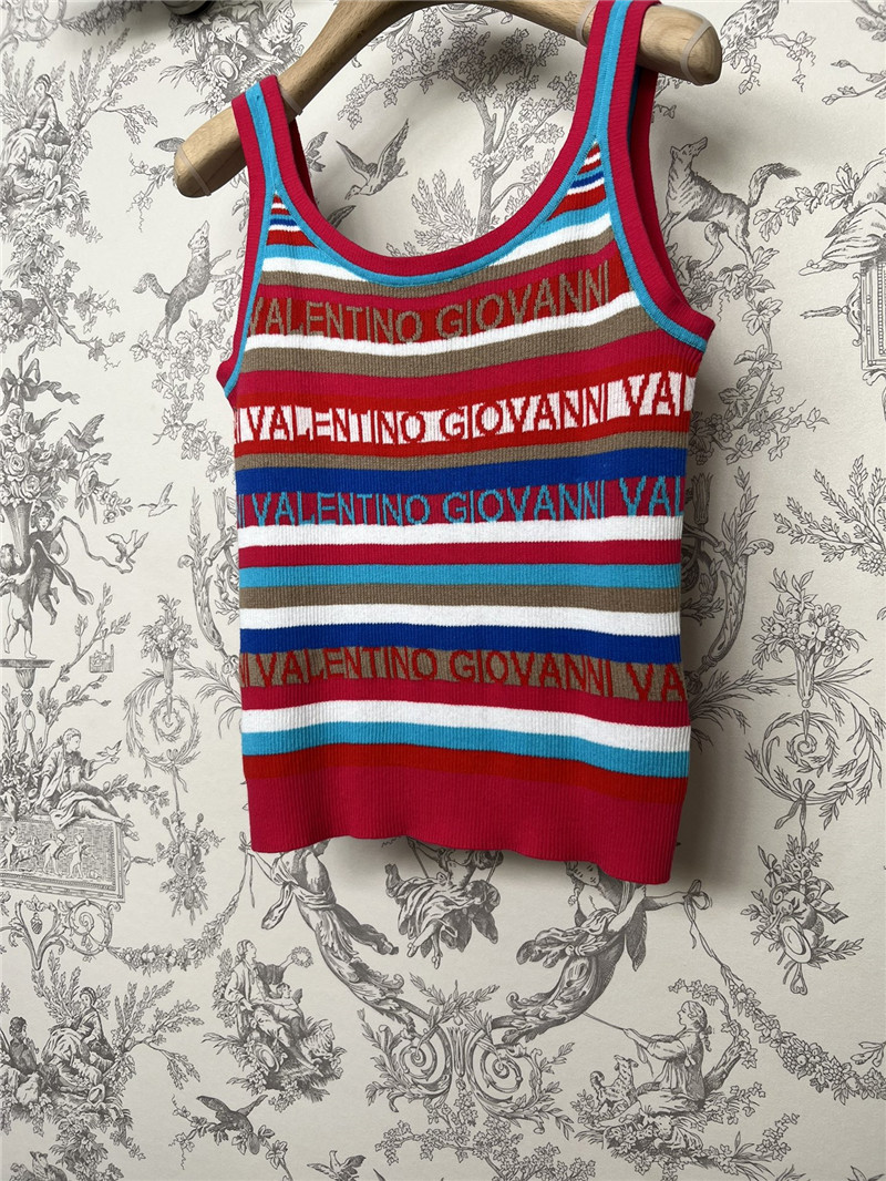 Va1e*ntin0 logo jacquard striped vest