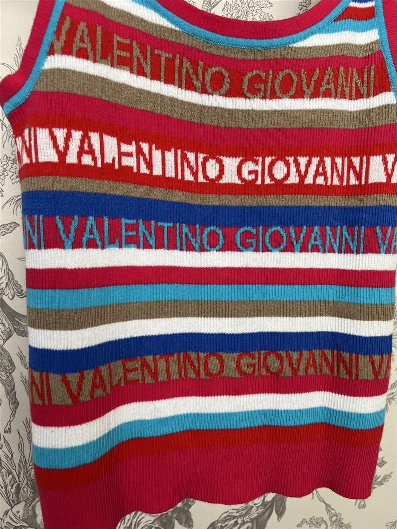 Va1e*ntin0 logo jacquard striped vest