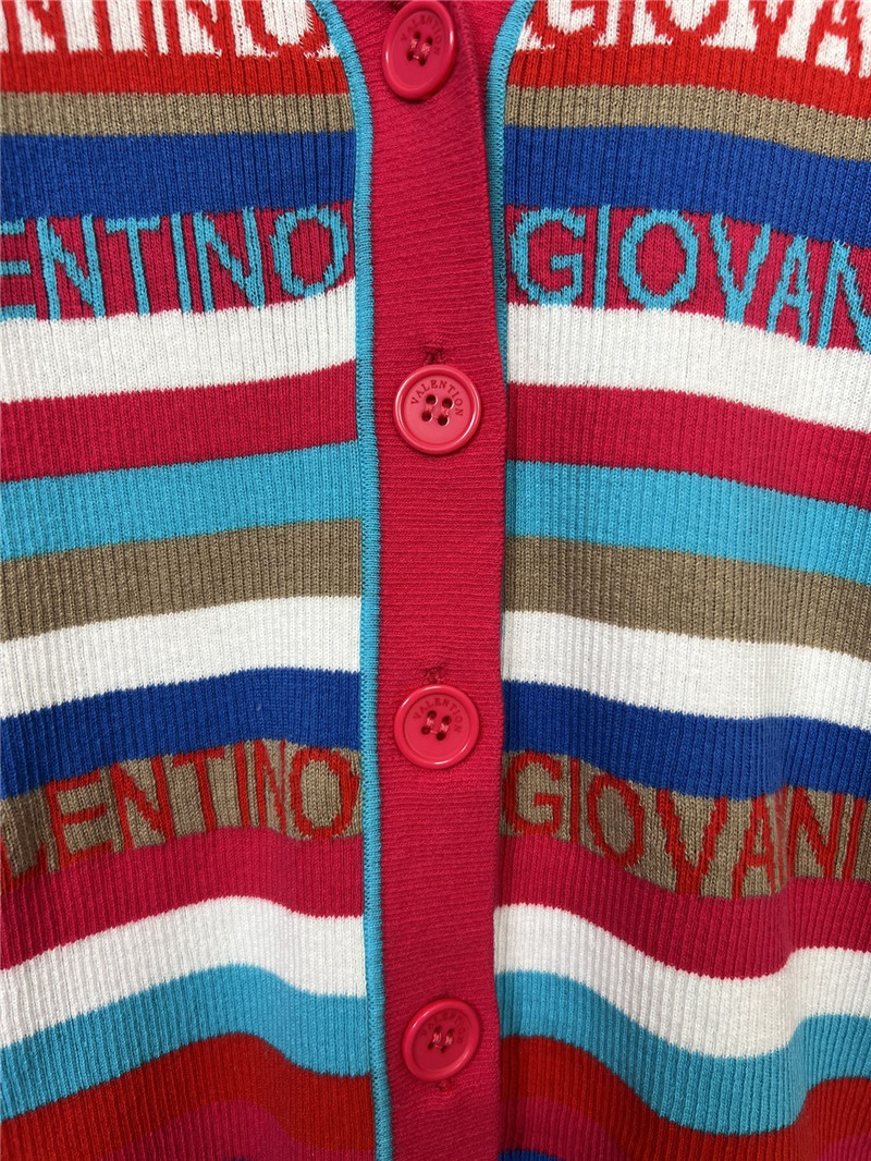 Va1e*ntin0 logo jacquard striped cardigan