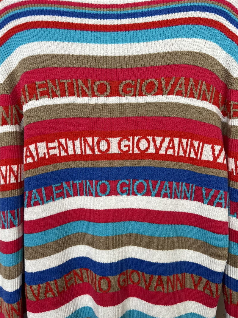 Va1e*ntin0 logo jacquard striped cardigan