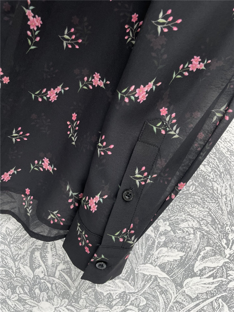 Ch**el full printed see-through shirt replica designer clothes