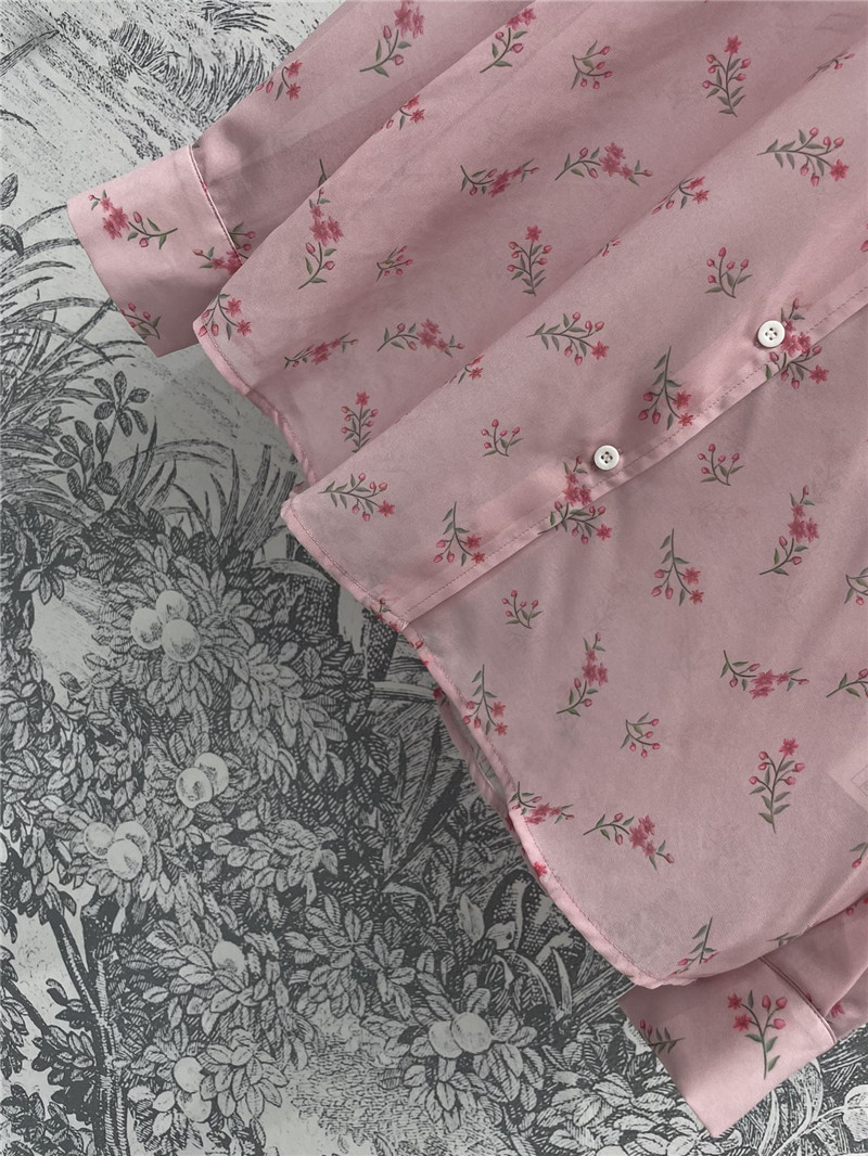 Ch**el full printed see-through shirt replica designer clothes