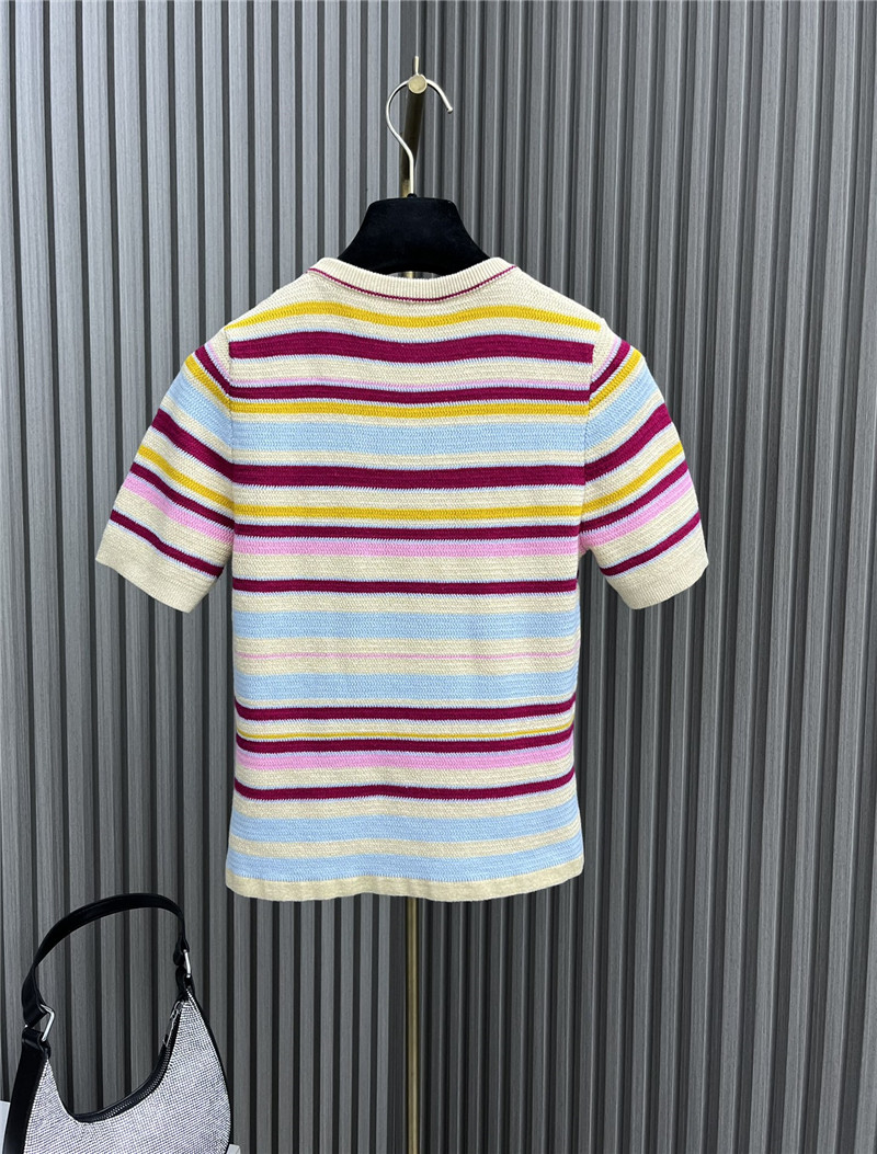 Ch**el colorful striped knit t-shirt