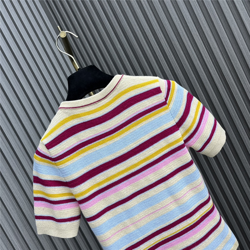 Ch**el colorful striped knit t-shirt