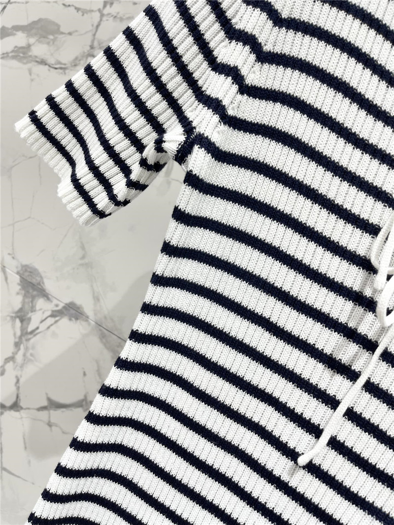 D10r navy neck short sleeve knitted dress replica clothes