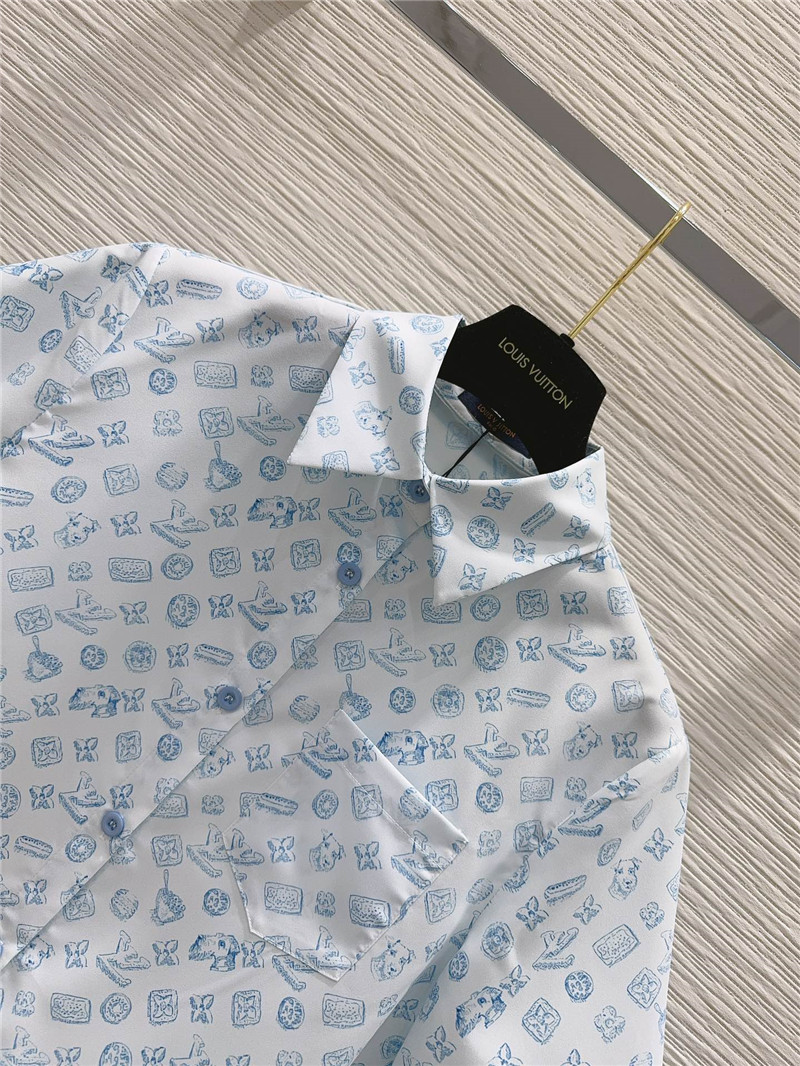 l0vis Vvtt0n lv lapel shirt + shorts set replica clothing