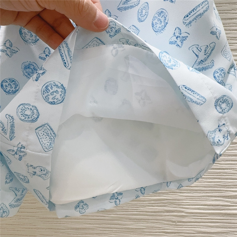 l0vis Vvtt0n lv lapel shirt + shorts set replica clothing