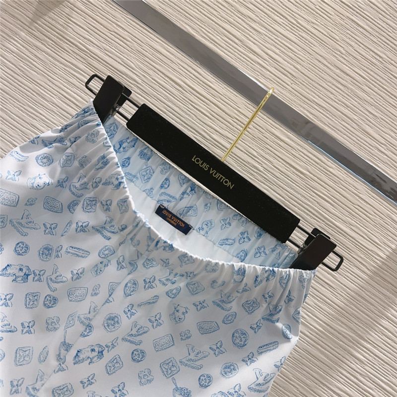 l0vis Vvtt0n lv lapel shirt + shorts set replica clothing