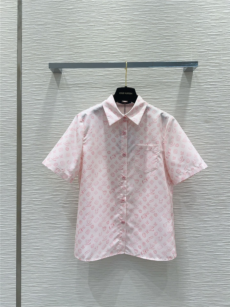 l0vis Vvtt0n lv lapel shirt + shorts set replica clothing