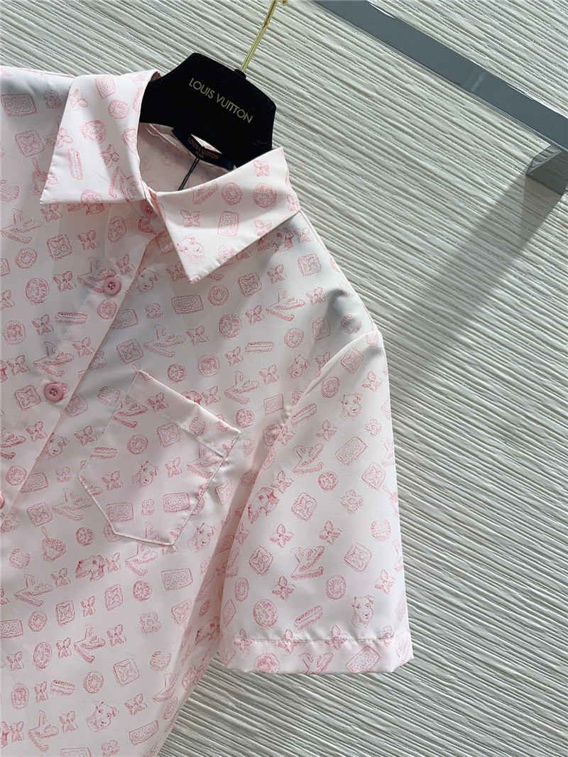l0vis Vvtt0n lv lapel shirt + shorts set replica clothing