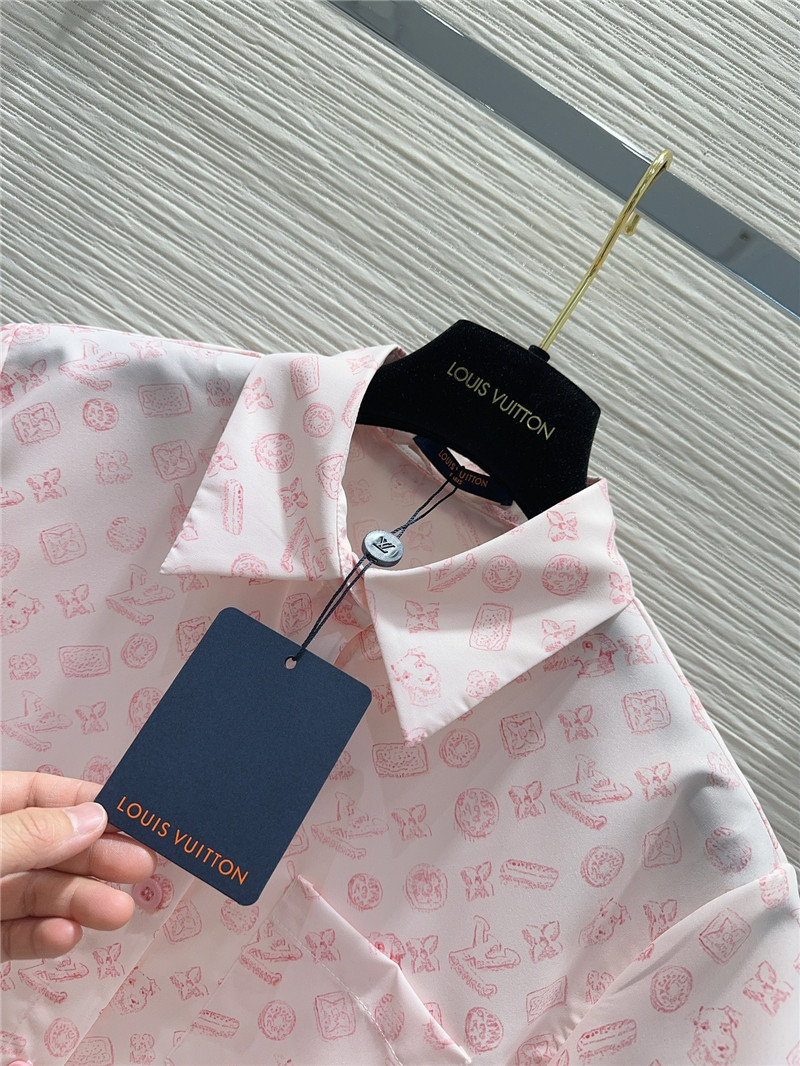 l0vis Vvtt0n lv lapel shirt + shorts set replica clothing