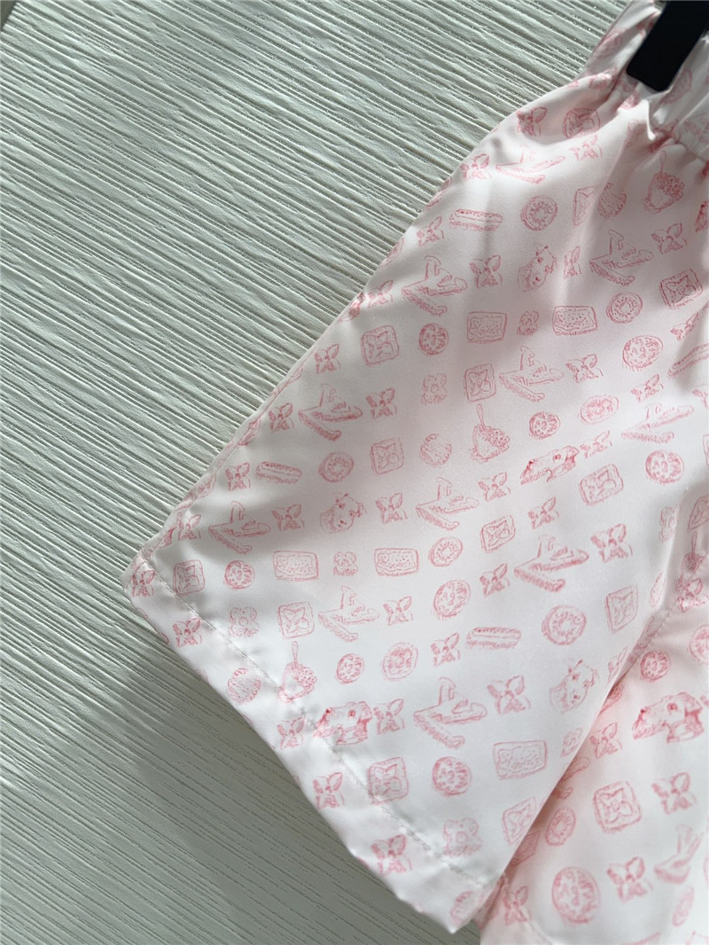 l0vis Vvtt0n lv lapel shirt + shorts set replica clothing