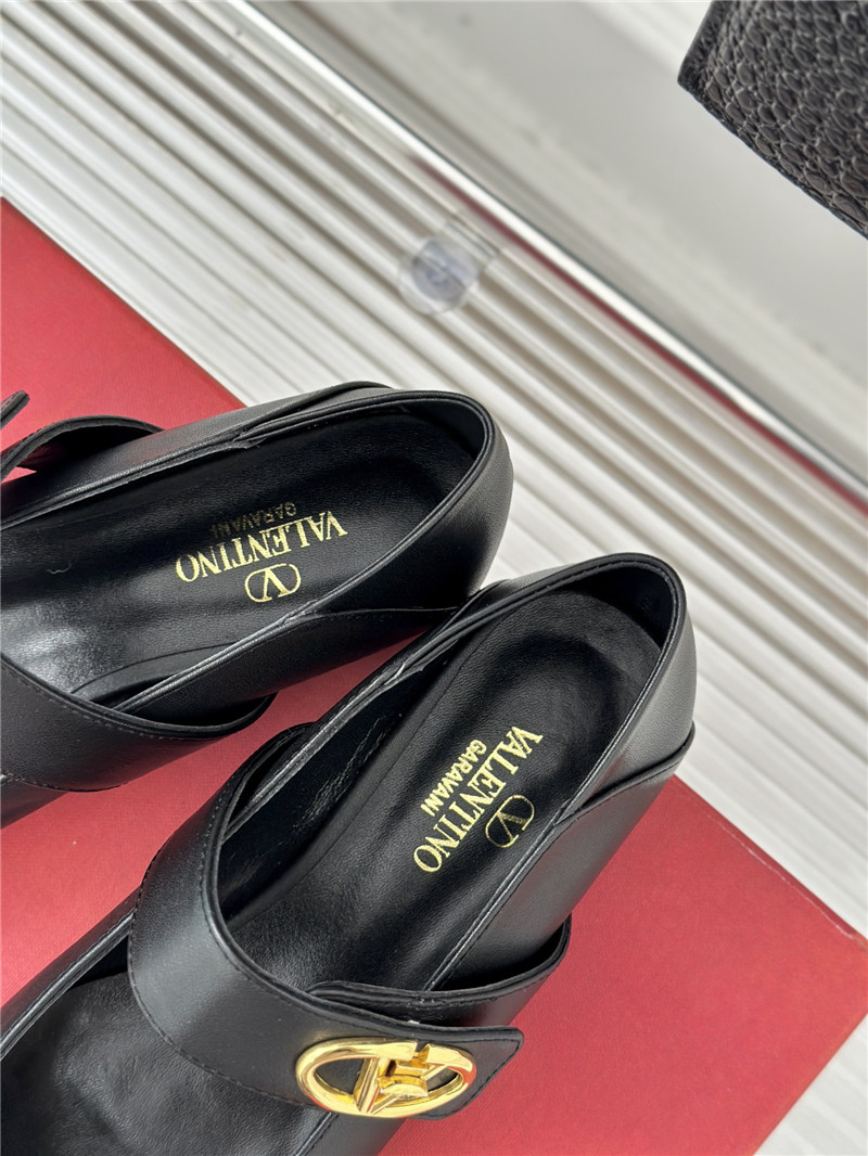 Va1e*ntin0 metal v buckle mary jane shoes replica designer shoes