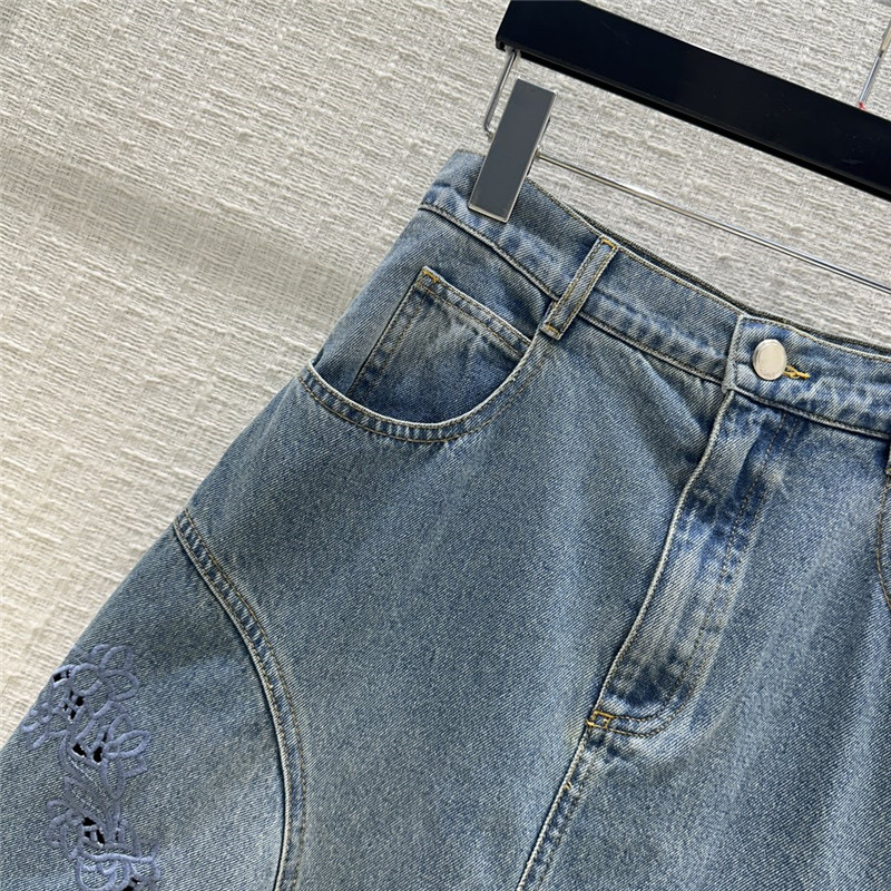 Chloé hollow embroidered denim skirt replica d&g clothing