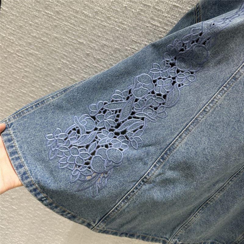 Chloé hollow embroidered denim skirt replica d&g clothing