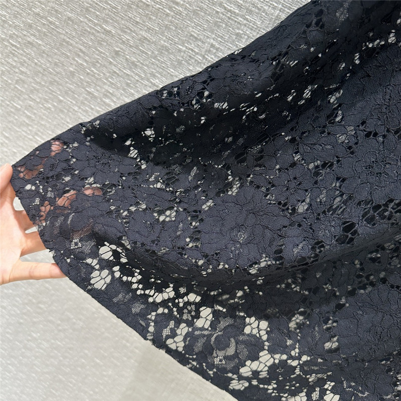 Gucci zippered round neck lace short sleeve top replica clothes