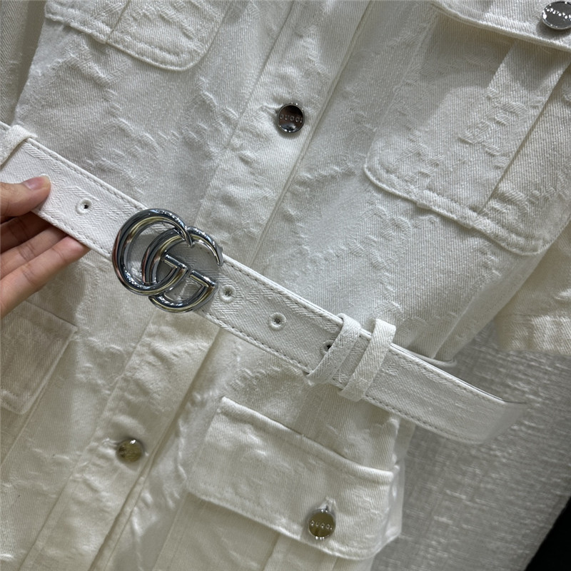 Gvc*1 full g jacquard white denim jacket replica d&g clothing