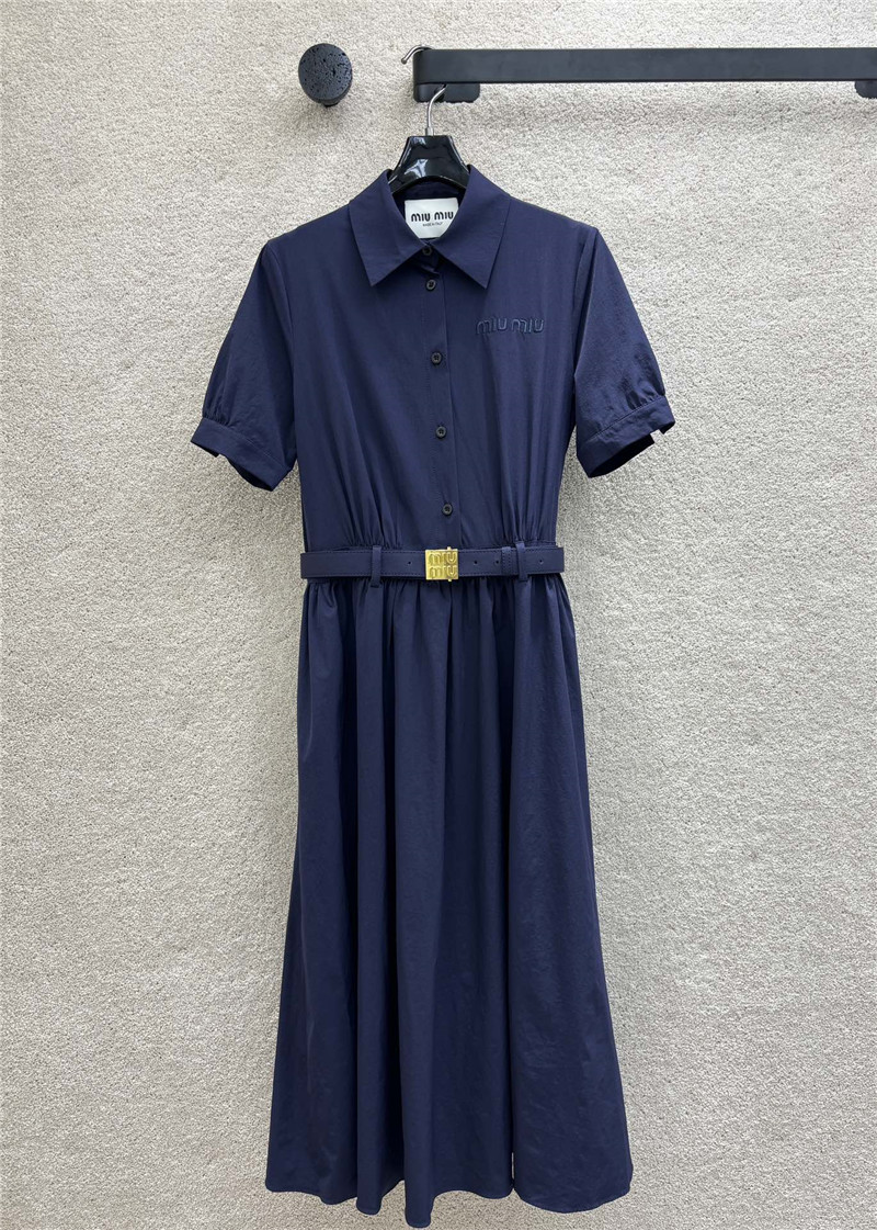 M1um1u metal buckle waist short dress replica designer clothes