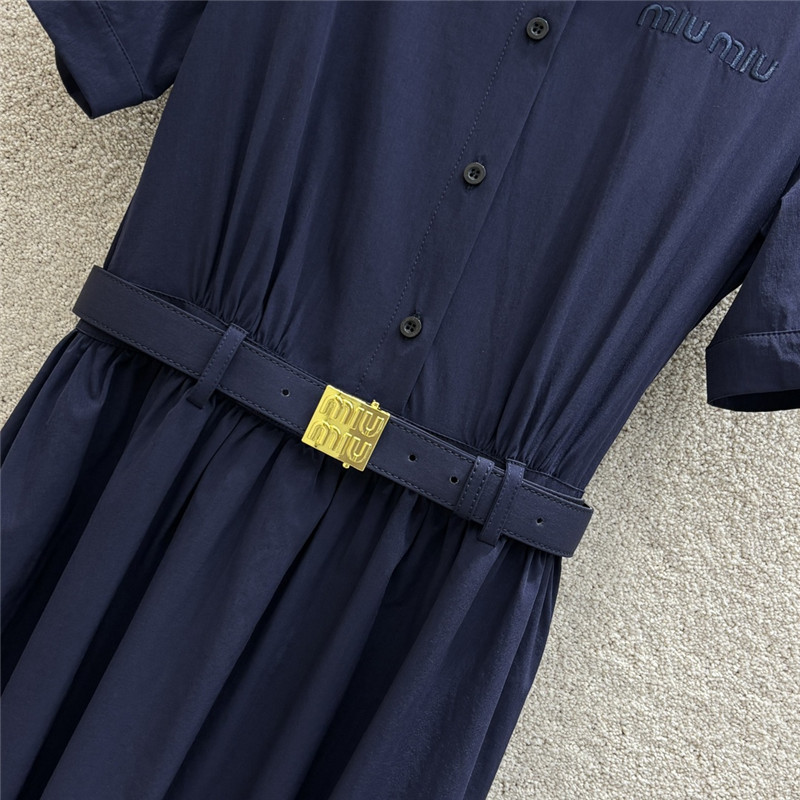 M1um1u metal buckle waist short dress replica designer clothes