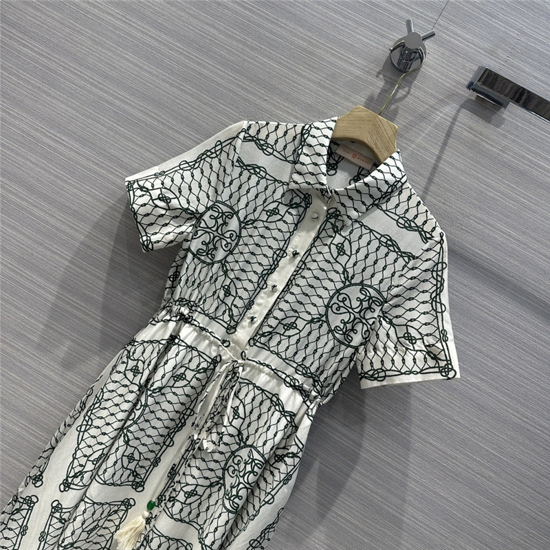 tory burch position printed silk cotton dress replica clothing sites