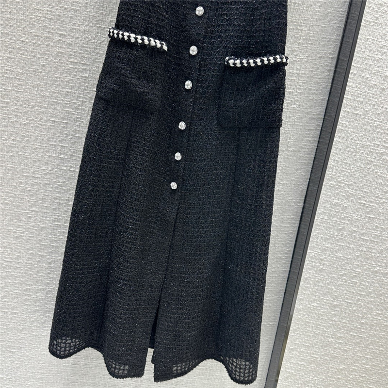 Ch**el fine plaid black vest dress replica designer clothes