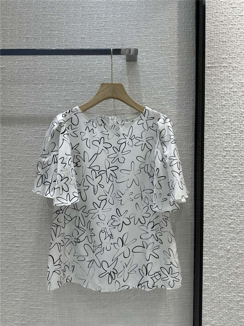 Chloé elegant floral graffiti print silk shirt replica clothing sites