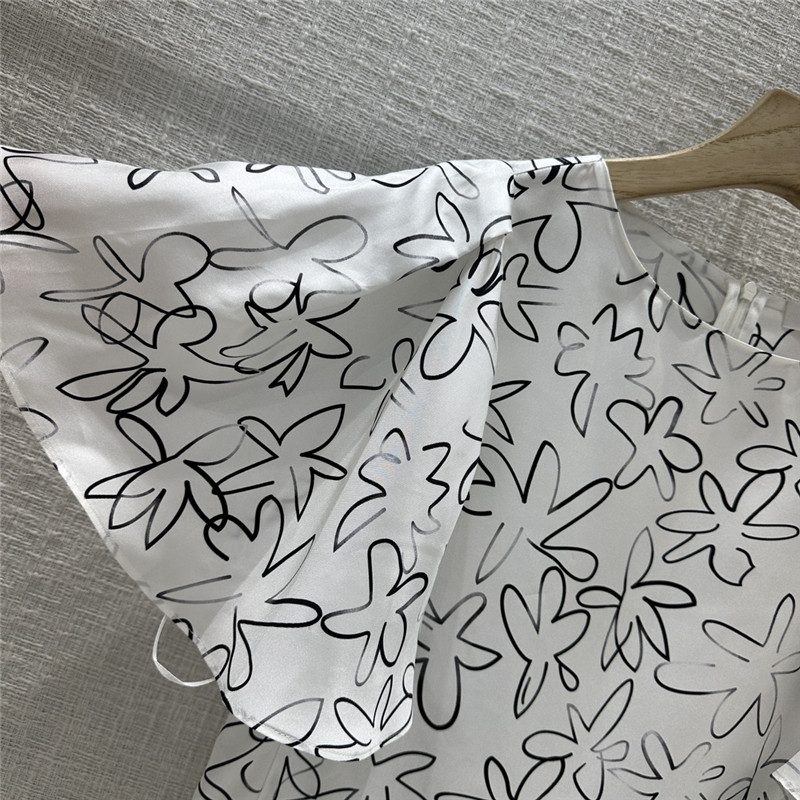 Chloé elegant floral graffiti print silk shirt replica clothing sites