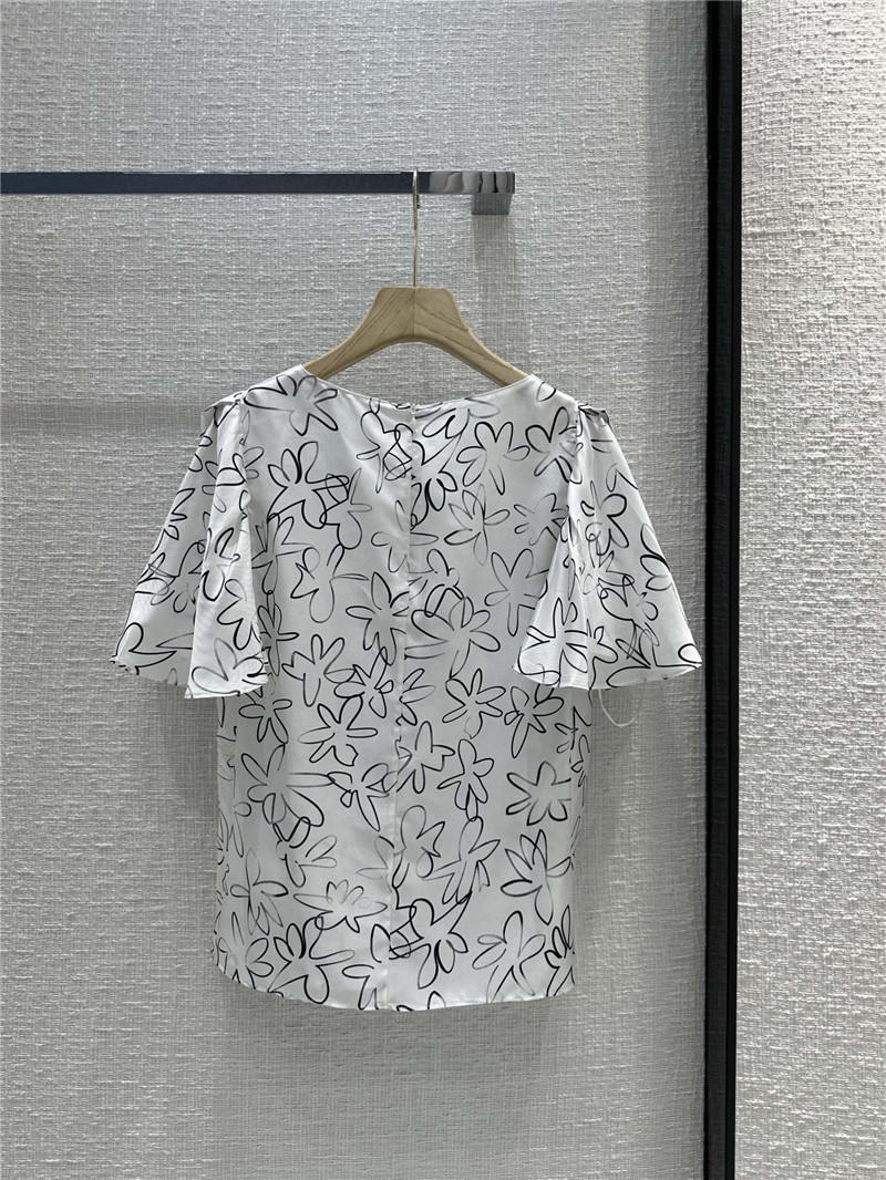 Chloé elegant floral graffiti print silk shirt replica clothing sites