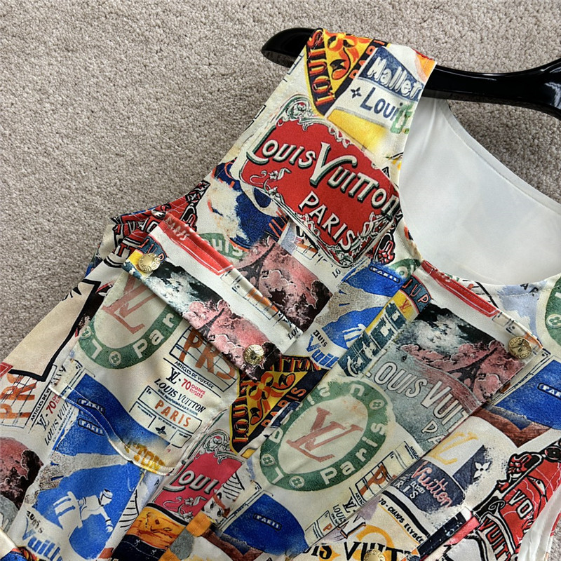 l0vis Vvtt0n lv printed drawstring dress replicas clothes