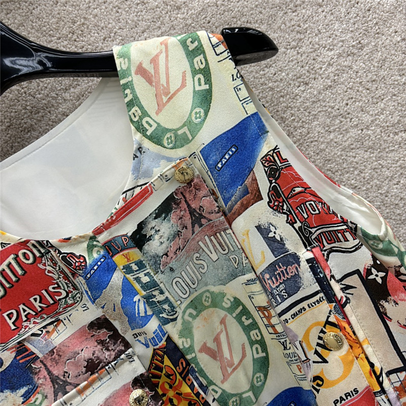 l0vis Vvtt0n lv printed drawstring dress replicas clothes