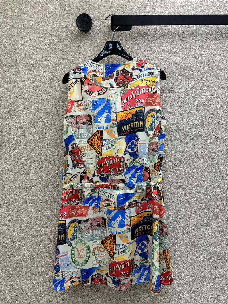 l0vis Vvtt0n lv printed drawstring dress replicas clothes