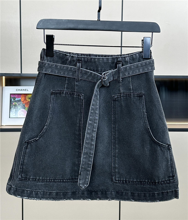 Pra*a belt denim skirt replica clothing sites