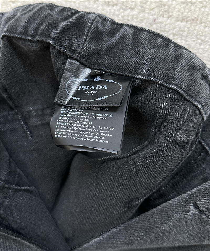 Pra*a belt denim skirt replica clothing sites