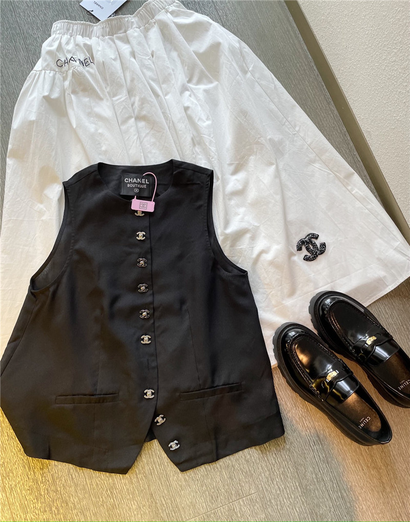 Ch**el linen cotton vest replica designer clothing websites