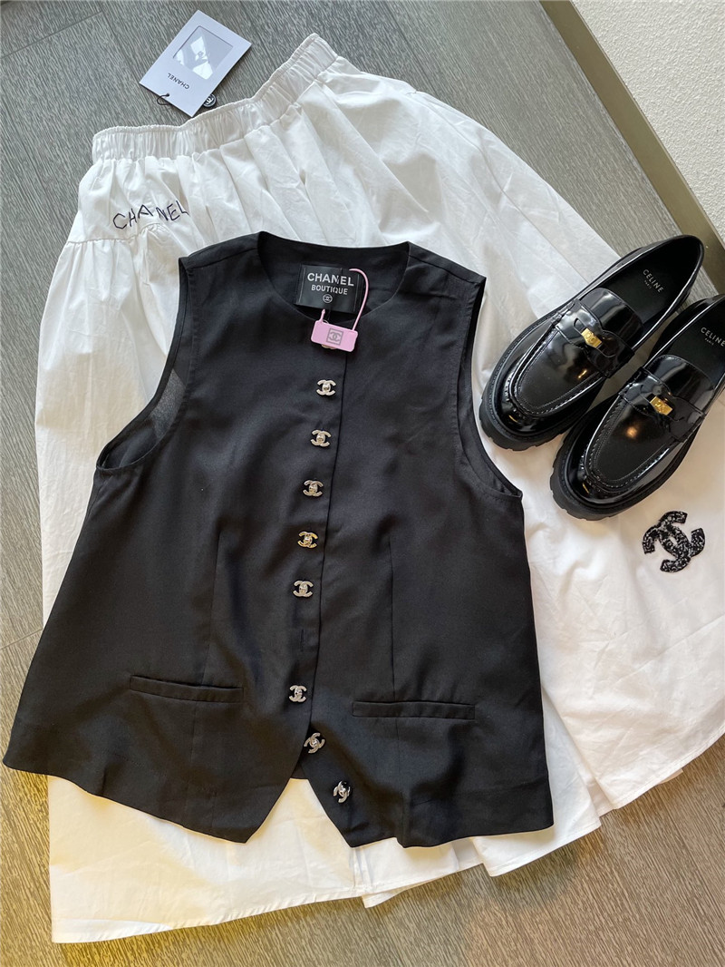 Ch**el linen cotton vest replica designer clothing websites