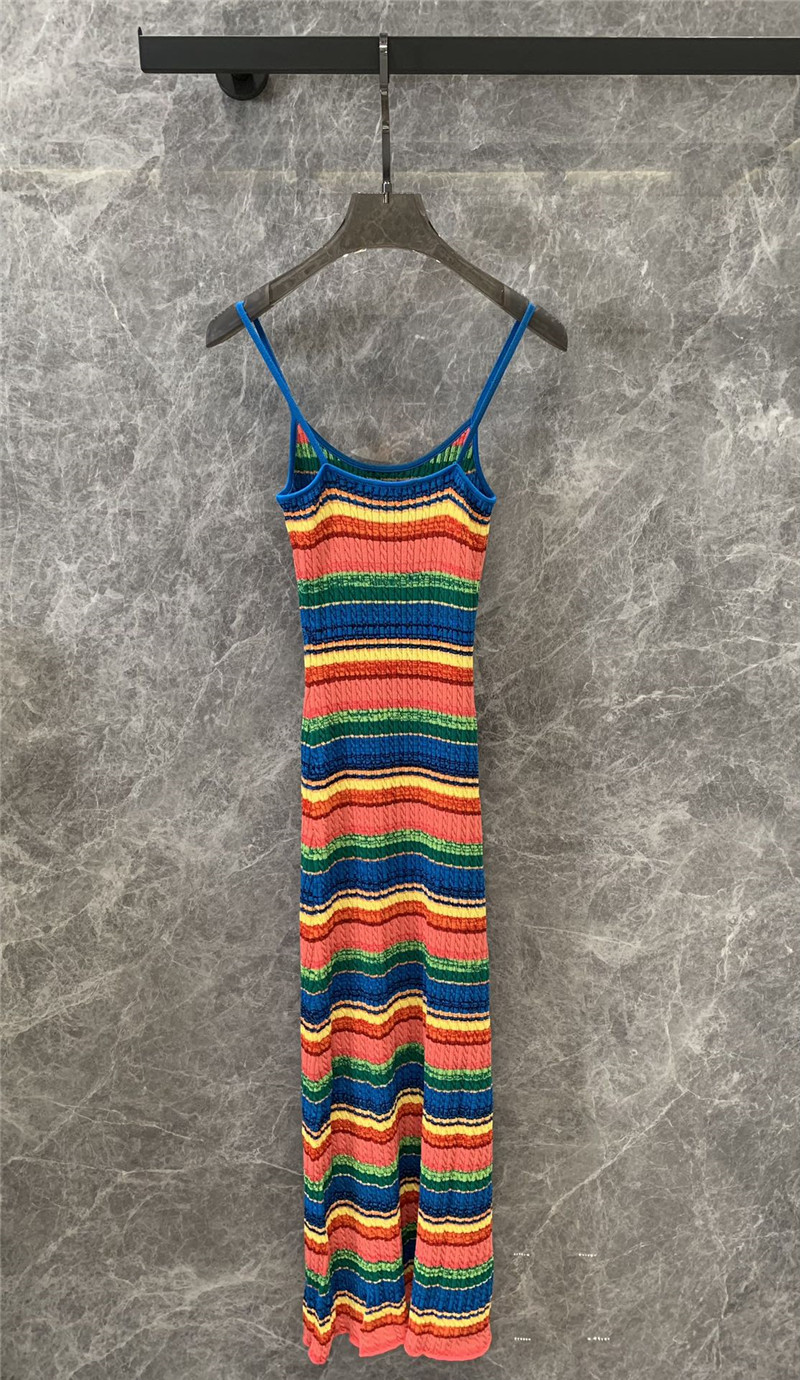 M1um1u rainbow dopamine knitted long dress replicas clothes