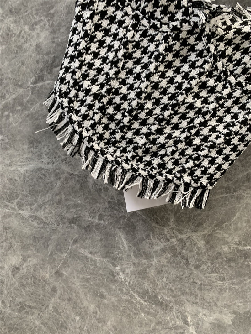 Balmain houndstooth tweed raw edge tunic replica clothes