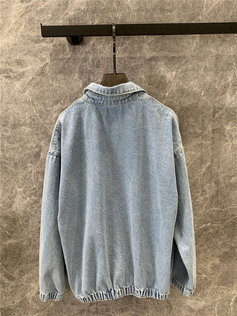 Pra*a silhouette denim jacket replica designer clothes