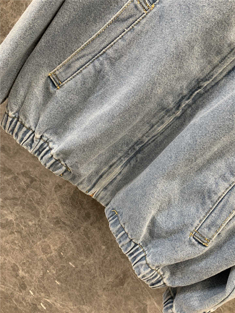 Pra*a silhouette denim jacket replica designer clothes