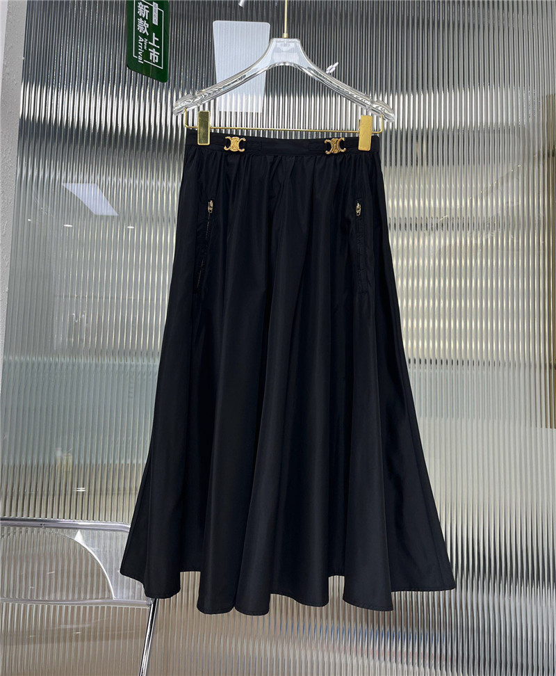 Ce1i*e black flared midi skirt